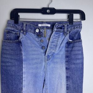 Pacsun 90s Jeans Womens Size 23 High Rise Straight 2 Tone Denim Raw Hem Cotton